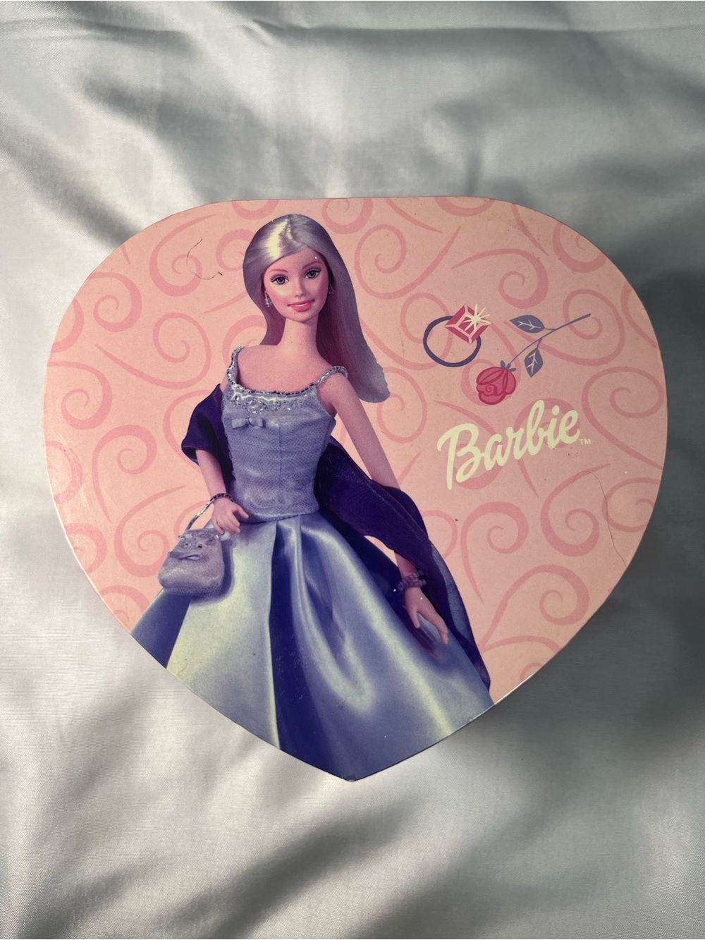 Vintage 2002 Barbie Music Jewelry Box Heart Shaped Pink‎ Tested Works